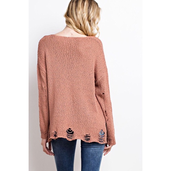 >LAST<Nilla Destroyed Lightweight Sweater - Ginger - Picture 5 of 5